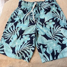LANDS' END Men's S 28-30 Blue Tropical Swim Trucks NWOT