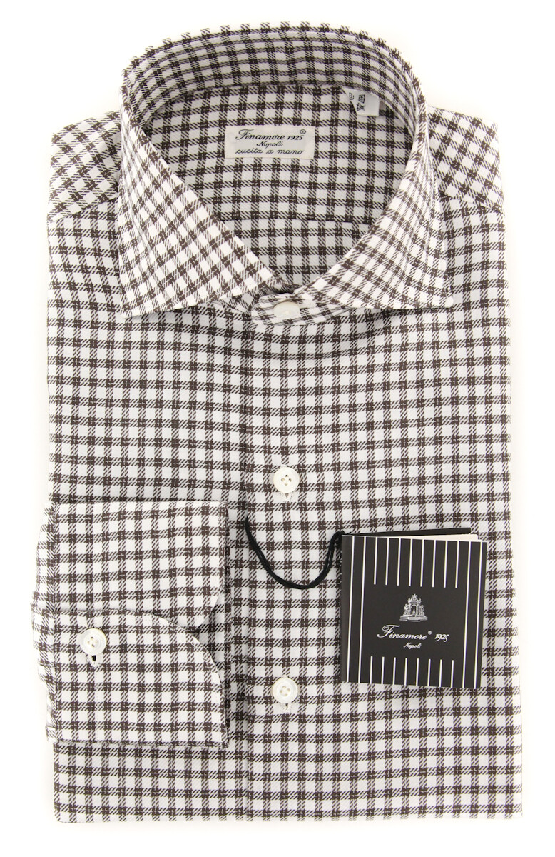 FINAMORE フィナモレ コットン チェックシャツ 16/41 新品