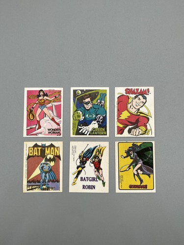 1979 Cracker Jack DC Superhero Stamps Lot of 6 Bat Man Catwoman Robin Batgirl et - Foto 13 di 13