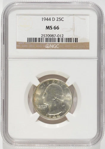 1944-D Washington Silver Quarter 25c NGC MS66 2570987-012