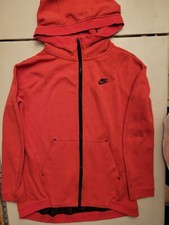Nike Tech Fleece Full Zip Cape Women's Hoodie Small Orange Pink 811710-850 Sport