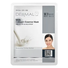 Dermal Korea Collagen Essence Full Facial Mask Sheet- Milk (12 Packs)