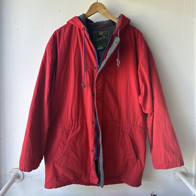 Vintage Rare Gap Sporting Life Jacket Overcoat Size Small Color Red. Fleece Line