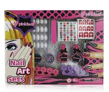 Kids Nail Art Set for Girls Polish Stickers Glitter Powder Gift Kit Ages 6-12