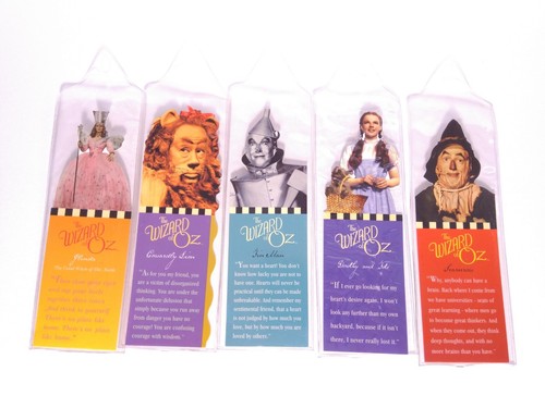 5 Wizard of Oz 1999 Paper House Bookmarks Dorothy Glinda Tin Lion Scarecrow