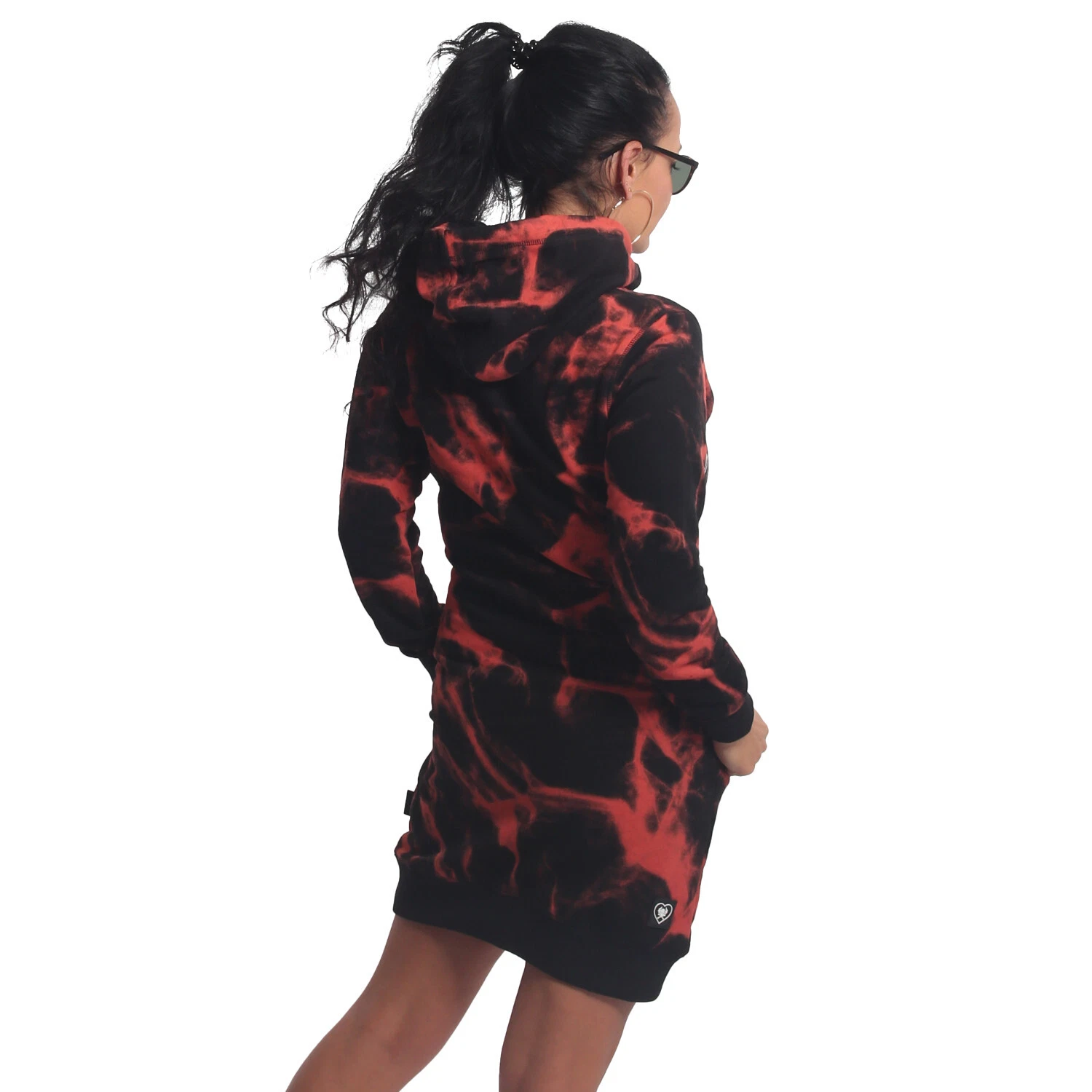 SACAI Nuovo abito con cappuccio da donna Yakuza crest burning nero