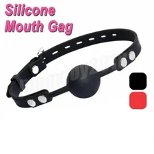 Silicone Open Mouth Gag Lips Strap O-Ring Oral Ball Gag Bondage Slave BDSM Adult