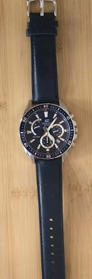 Casio Edifice Chronograph Blue Leather Strap Men Watch EFR-552 | eBay
