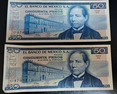 1981  Mexico 50 Pesos  Ignacio Allende. ''Lot Of Two''