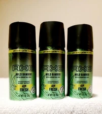 Axe Wild Bamboo W/ Essential Oils 48 Hr Fresh Deodorant B/Spray-1oz×3 Travel Sz