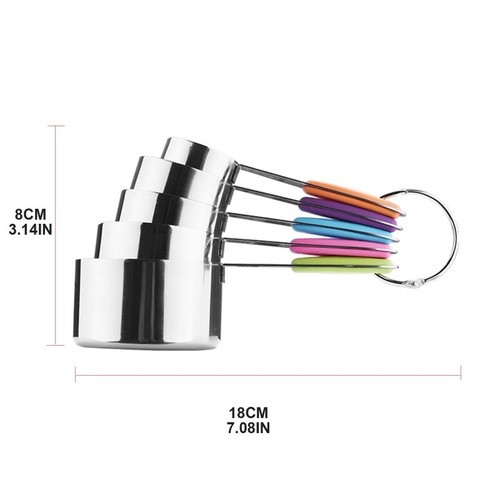 Stainless Steel Measuring Cups Spoons Set with Silicone Handle Storage - Picture 8 of 9