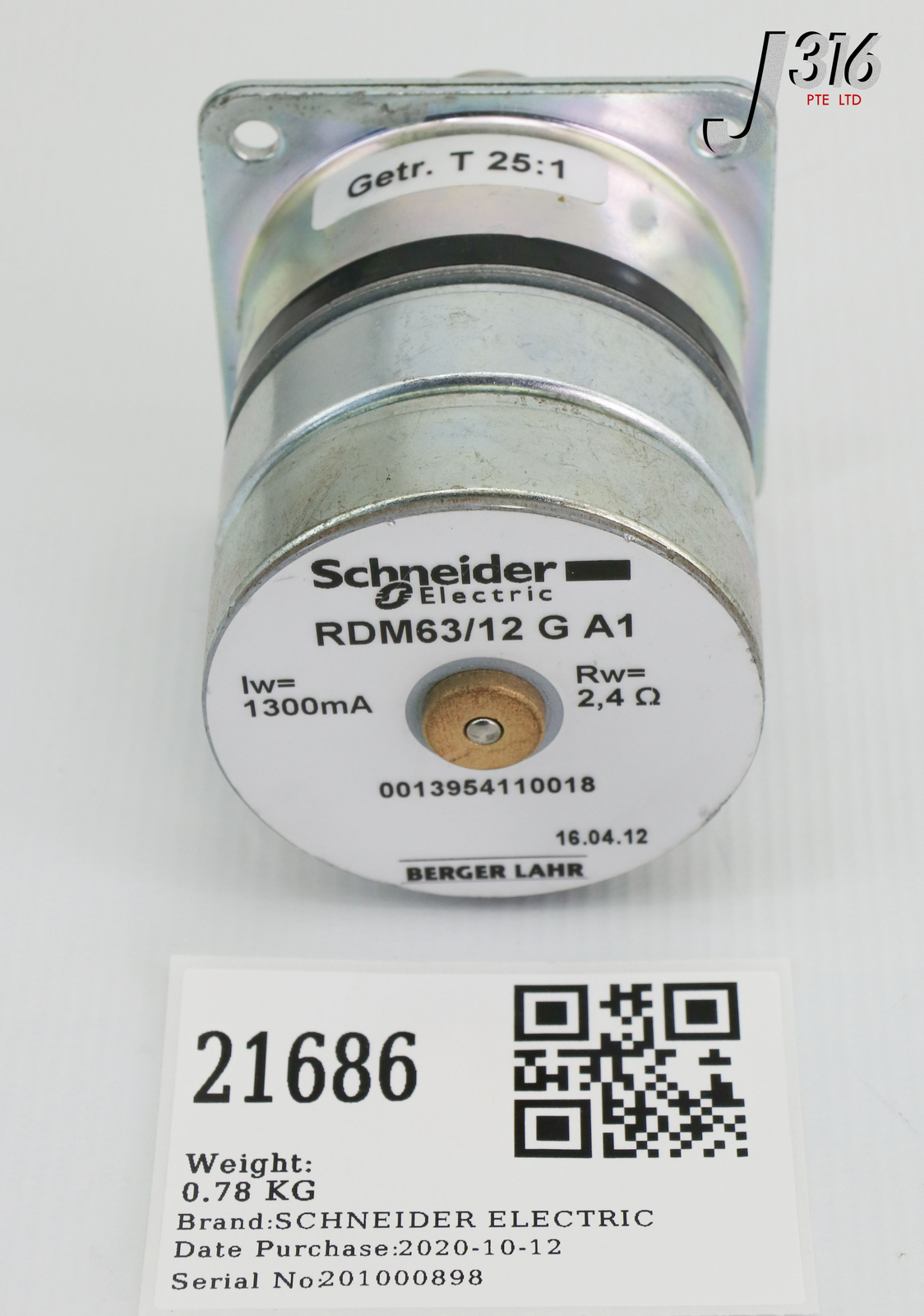 21686 SCHNEIDER ELECTRIC BERGER LAHR STEPPING MOTOR RDM63/12 G A1