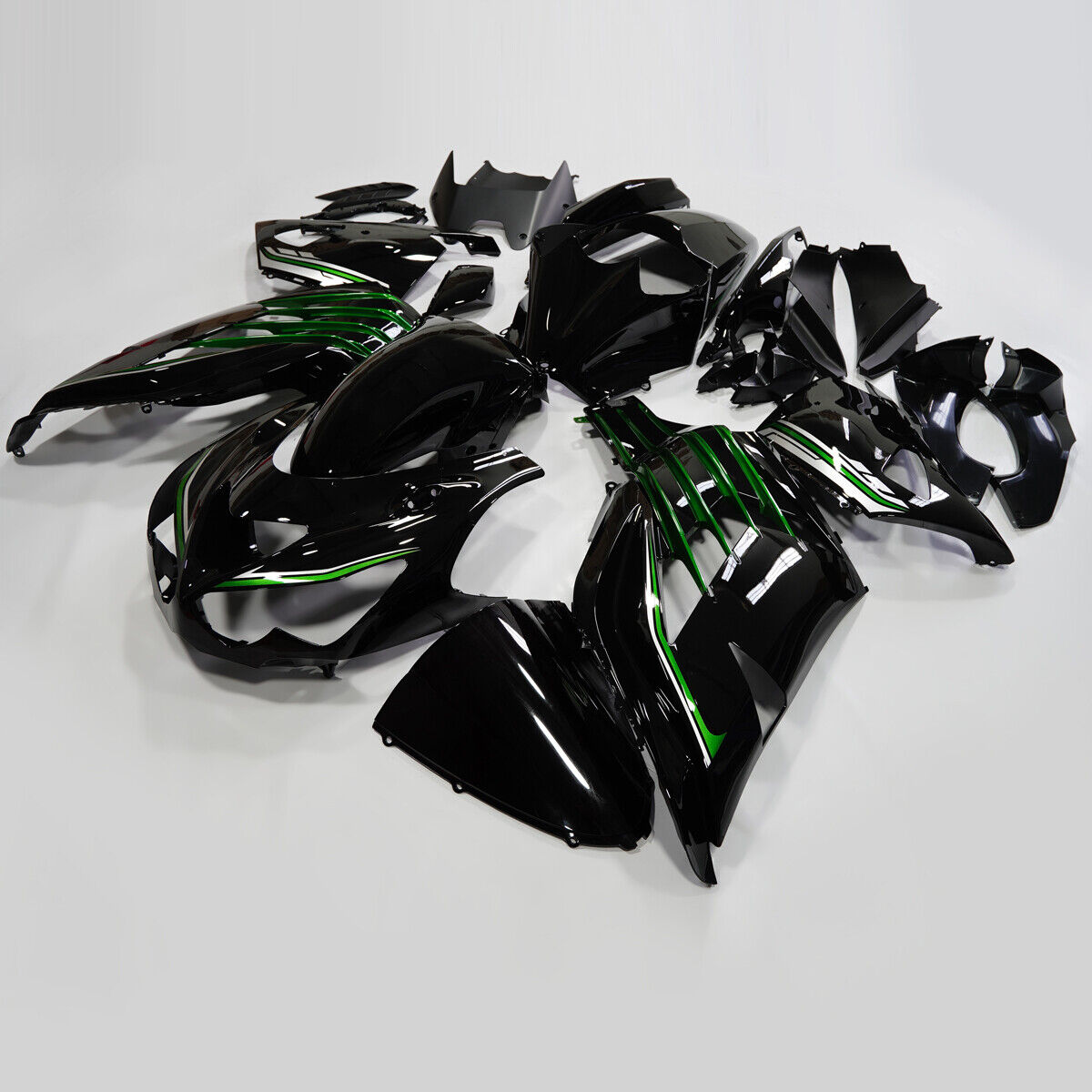 Black Green Fairing Kit For 2012-2021 Kawasaki NINJA ZX14R ZX1400 Bodywork  Set