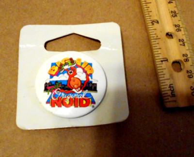 Vintage 1987 Domino's Pizza AVOID THE NOID Button up Pin Skateboard  Pizza
