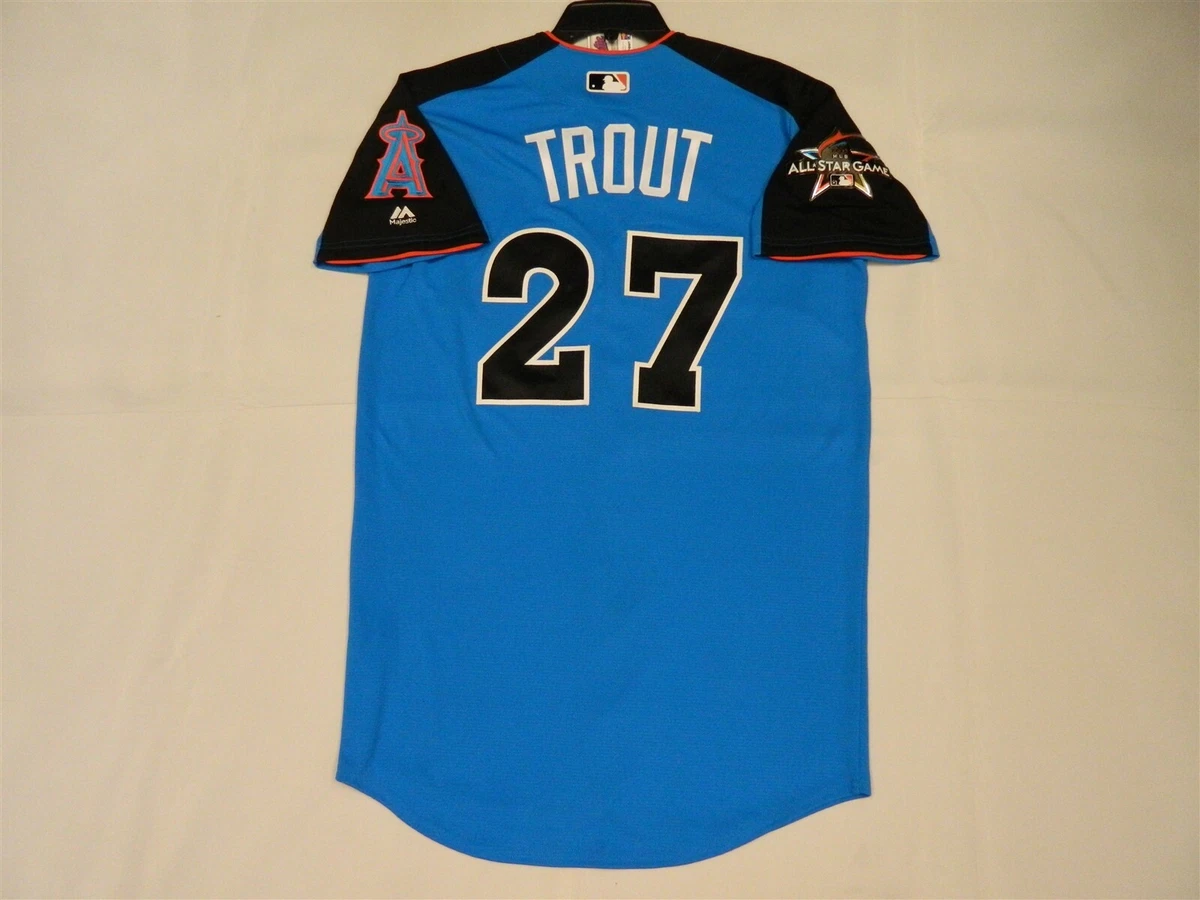 Authentic Mike Trout 2017 All Star Jersey Anaheim Angels Miami Marlins Game  46