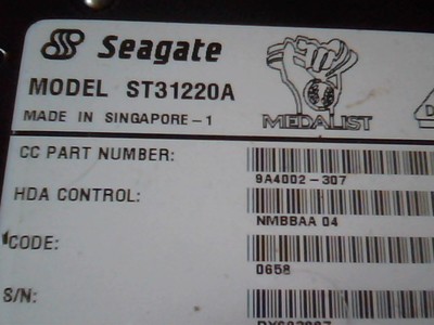 Hard Disk Drive Seagate ST31220A 9A4002-307 0658 Medalist 