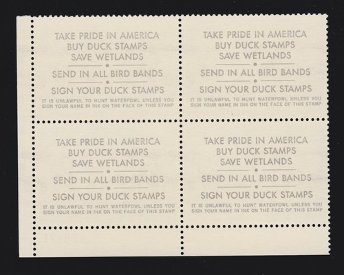 US RW54 1987 $10 Duck Stamp Mint LR Plate #178171 Block of 4 XF OG NH SCV $70 - Picture 2 of 2