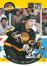 Paul Reinhart autographed Hockey Card (Vancouver Canucks) 1990 Pro Set #304