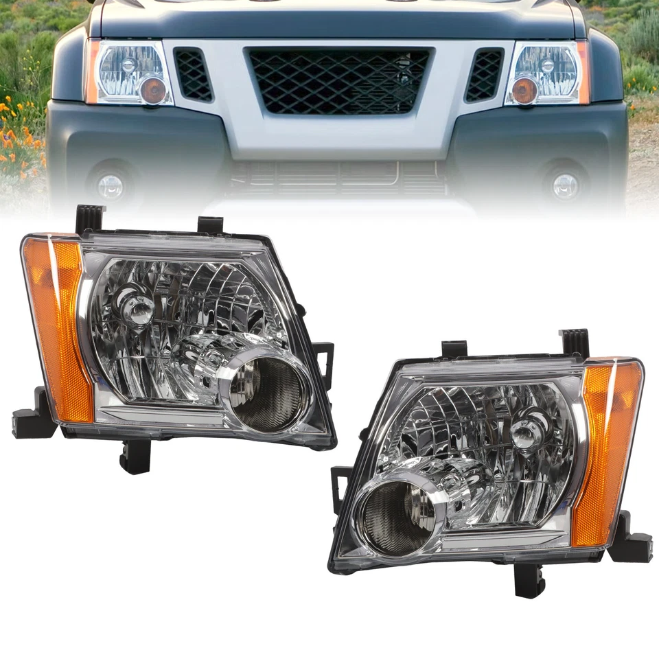 Faros cromados de repuesto izquierda+derecha para Nissan Xterra 2005-2015 Foto 3 de 4