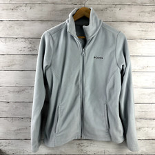 Columbia Full Zip Fleece Jacket Women s Size Medium Outdoor Casual Grayish blue