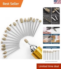 Versatile Diamond Burr Set with 20 Shapes for Engraving, Sanding & Grinding