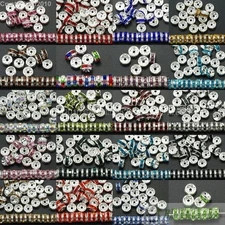 200 Czech Crystal Rhinestone Silver Rondelle Spacer Beads 4mm 5mm 6mm 8mm 10mm