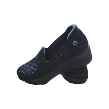 Martha Stewart x Skechers Pier-Lite Reflection Black Sparkle Wedge 8 158705 LNW