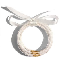 Jelly Bangle Bracelets Set Lightweight Cute White Glitter Filled Stack Silicone