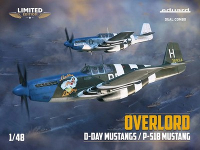 Eduard 1/48 US Overlord D-Day Mustang P-51B Fighter Dual Combo 11181