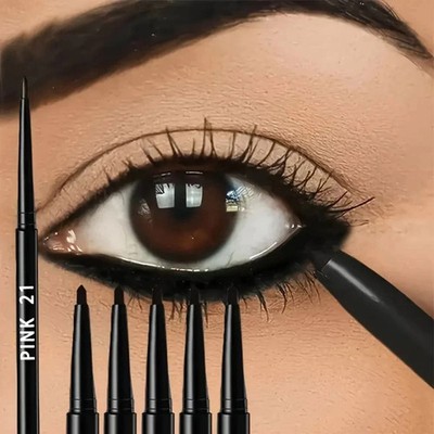 5pcs Waterproof Black Eyeliner Pencil Long-Lasting Smudge-Proof Set