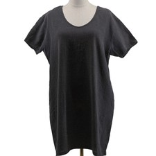 Pact Dress Womens M Gray T-Shirt Dress Scoop Neck Jersey Lightweight Knee Length