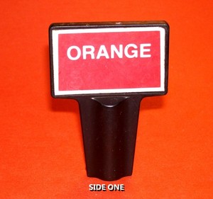 VINTAGE ORANGE Flavr 3" Soda Pop Tap KNOB Dispenser Plastic Fountain Pull Handle