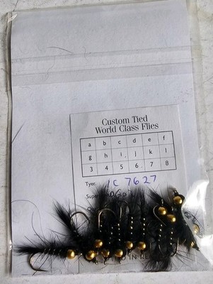 12 neue Fulling Mill Angeln Fliegen G/Nug GRHE Ny schwarz S10 GP 04 NEU