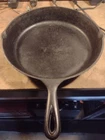 Vintage Unmarked #10 Lodge 3-Notch Heat Ring 12” Cast Iron Skillet Pan USA!