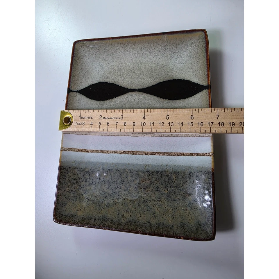 Juego de 4 placas rectangulares de 9" de gres geométrico negro SANGO Prelude Foto 4 de 4