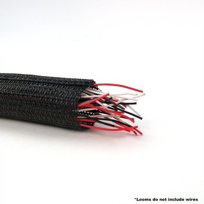1'' Black Ultra Split Wrap Wire Loom - 1 Foot 