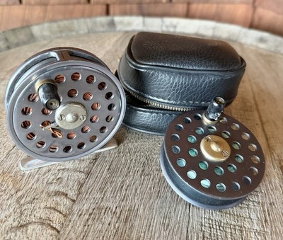 VTG Milward s Made For Gladdings 3  Fly Reel England & Case Spare Reel Set L@@K
