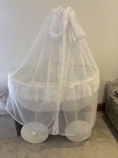 Moses Basket Cot With Canopy And Wheels