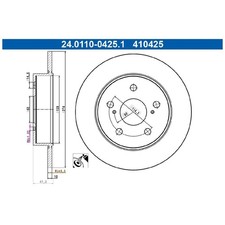 2x ATE Scheibenbremse hinten 4243102320 26119162