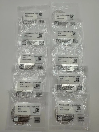 2026 1 oz American Silver Eagle Coin BU Littleton Coin Company (Lot of 10)