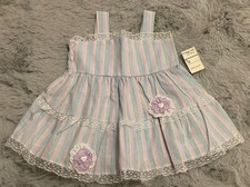 NWT Vintage 1980s Mayfair Baby Girl Dress Size 6-9 Months Lace Frilly