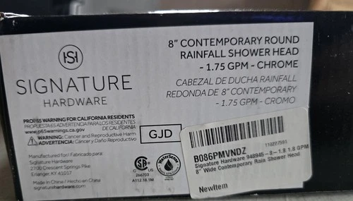 StoreSignature Hardware 449721 1.8 GPM 8" Wide Modern Round Rain Shower Head - Picture 3 of 6