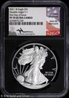 2021-W $1 Proof T-1 American Silver Eagle NGC PR 70 UC | FDOI Mercanti Signed
