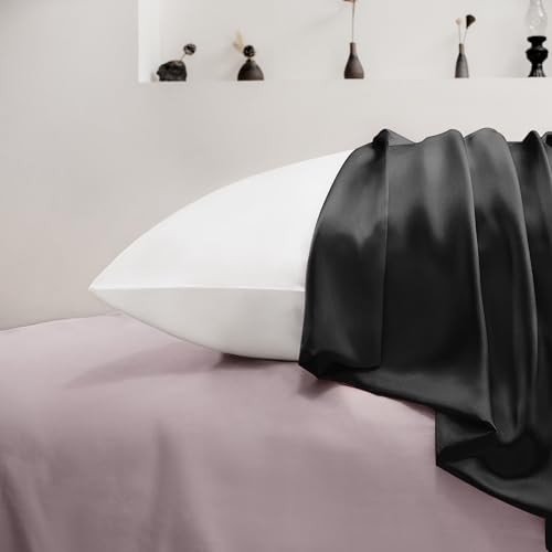 Satin Pillowcase for Hair and Skin,Cooling Pillow Cases King(20"x40") 29 Black - Bild 6 von 7