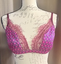 VICTORIA'S SECRET Demi Bra Purple Fuchsia Lace Unlined Wireless Jr's L