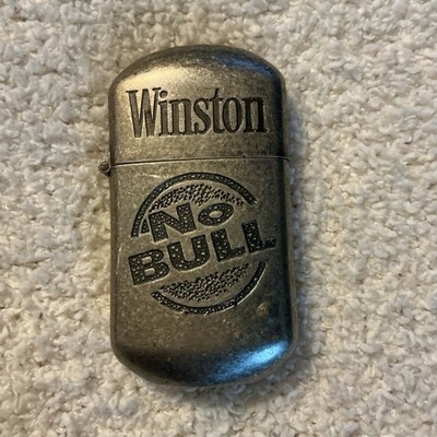 Vintage 1993 Winston 'No Bull' Metal Flip Top Lighter
