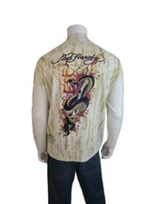 NWT Ed Hardy Cream/Gold Wool Blend Snake Zip ...