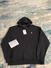 NWT Nike Air Jordan Brooklyn Fleece Black  White Hoodie Mens Sz L FREE SHIP 