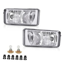 Front Bumper Fog Lights W/Bulbs Compatible With 07-15 Chevy Silverado Clear