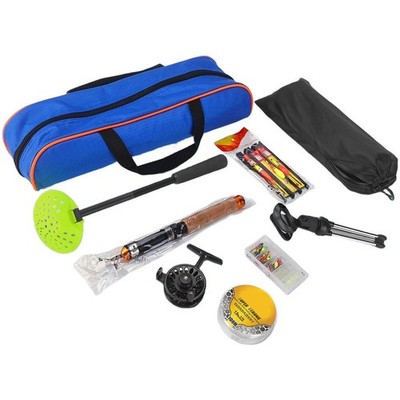 42pcs Ice Fishing Gear Set with Rod Reel Float Ice Scoop and Carrying Bag